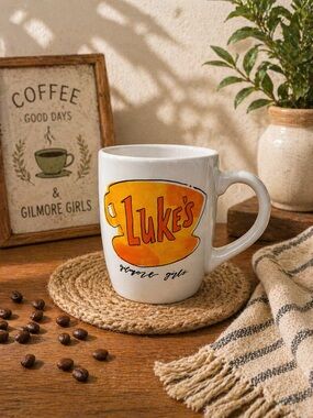 Luke's Yellow Coffee Mug - White Ceramic